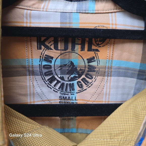 Kuhl Eluxer Yellow Button Up Men's Shirt - Picture 4 of 10